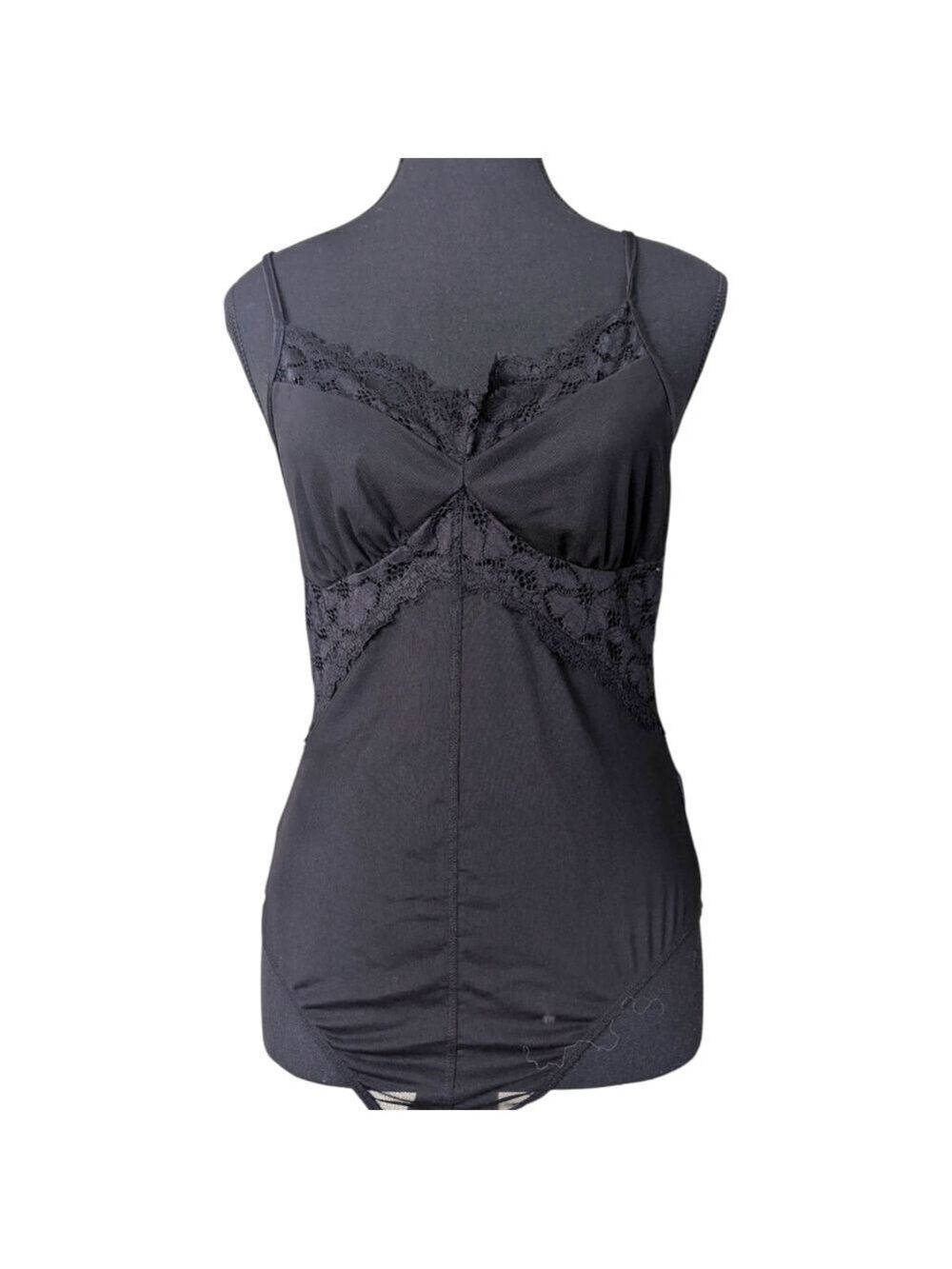 Forever 21 Black Lace Trim Bodysuit - Y2K / Grunge Aesthetic L